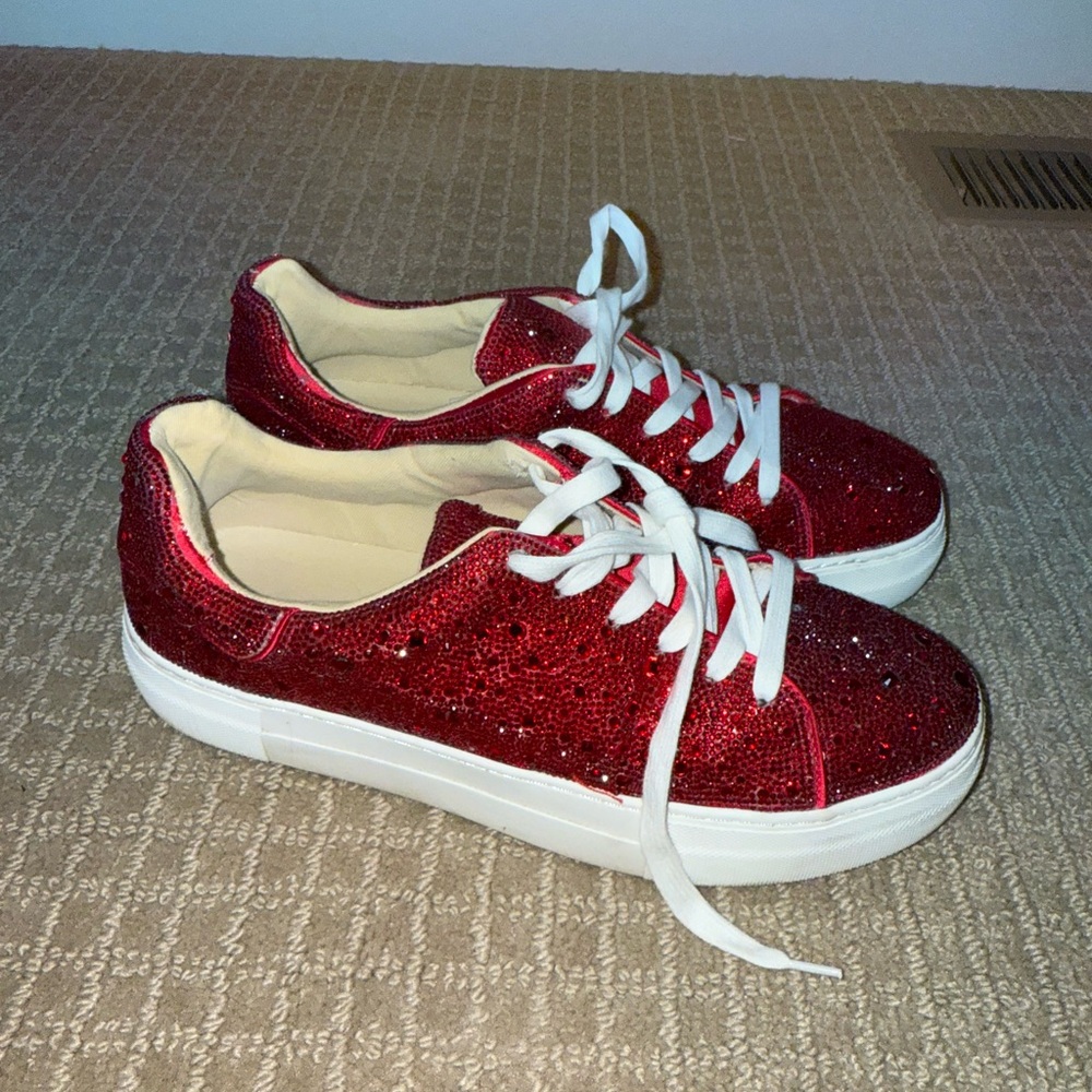 Red Sequin Women's Sneakers